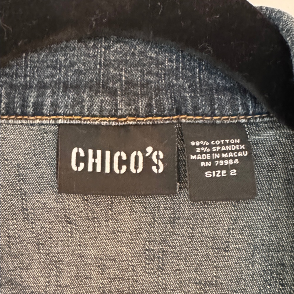 Chico's Women's Dark Indigo Denim Jacket - Picture 2 of 3